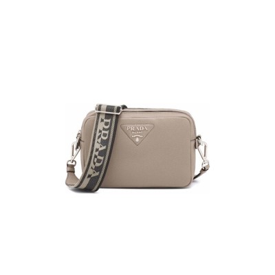 PRADA FLOU LEATHER SHOULDER BAG 1BH082 (22*14*8cm) 